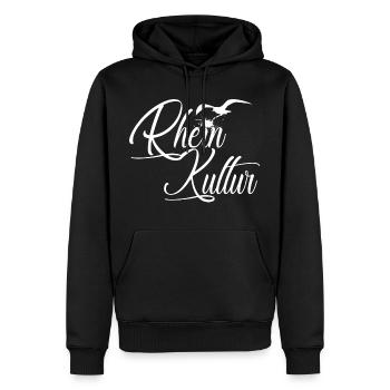 Lustige Rhein-Kultur - Männer Premium Bio Hoodie - Schwarz - Vorne - Nico (187cm)