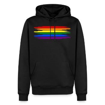 CSD / Gay Flag - Männer Premium Bio Hoodie - Schwarz - Vorne - Nico (187cm)