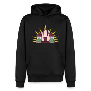 Maison - Sweat à capuche Premium bio Homme - noir - Devant - Nico (187cm)