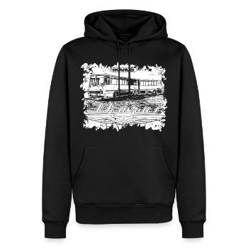 Bus articulé Ikarus Bus - Sweat à capuche Premium bio Homme - noir - Devant - Nico (187cm)
