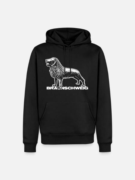 Braunschweiger Löwe T-Shirt Sticker Geschenkidee - Männer Premium Bio Hoodie - Schwarz
