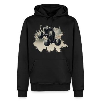 Camion monstre - Sweat à capuche Premium bio Homme - noir - Devant - Nico (187cm)