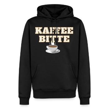 Kaffee Bitte - Männer Premium Bio Hoodie - Schwarz - Vorne - Nico (187cm)