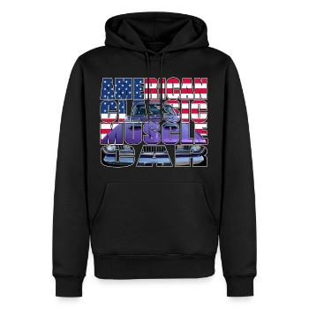 American Classic Muscle Car Script R6Z - Sweat à capuche Premium bio Homme - noir - Devant - Nico (187cm)