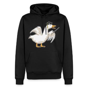 École du professeur de canard pointant des bâtons - Sweat à capuche Premium bio Homme - noir - Devant - Nico (187cm)