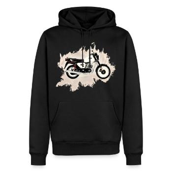 MZ ETZ 150 - Sweat à capuche Premium bio Homme - noir - Devant - Nico (187cm)