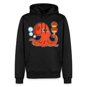 Poulpe Takoyaki - Sweat à capuche Premium bio Homme - noir - Devant - Nico (187cm)