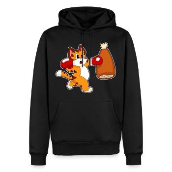 Tiger Boxer Boxsack Boxen - Männer Premium Bio Hoodie - Schwarz - Vorne - Nico (187cm)