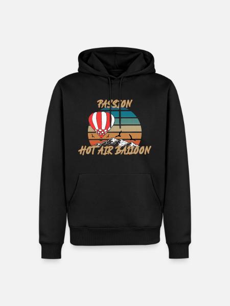 Hot Air Balloon - Männer Premium Bio Hoodie - Schwarz