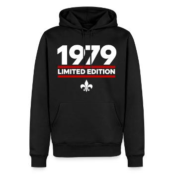 1979 Limited Edition - Männer Premium Bio Hoodie - Schwarz - Vorne - Nico (187cm)