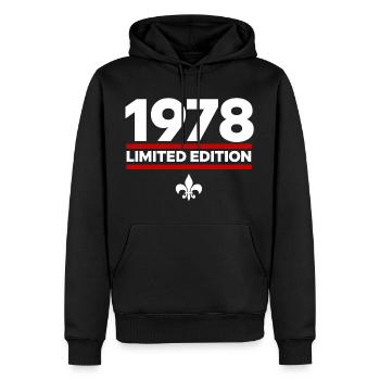 1978 Limited Edition - Men’s Premium Organic Hoodie - black - Front - Nico (187cm)