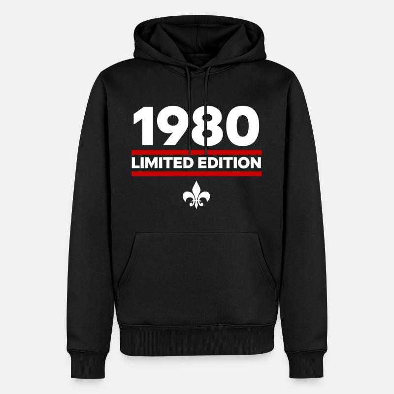Édition limitée de 1980 - Sweat à capuche Premium bio Homme - noir