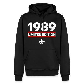 1989 Limited Edition - Men’s Premium Organic Hoodie - black - Front - Nico (187cm)