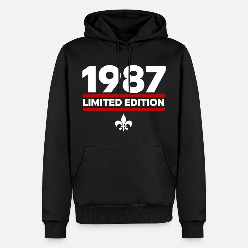 Édition limitée de 1987 - Sweat à capuche Premium bio Homme - noir