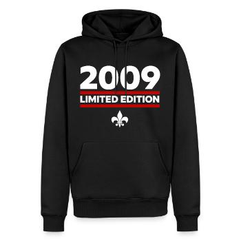 2009 Limited Edition - Men’s Premium Organic Hoodie - black - Front - Nico (187cm)
