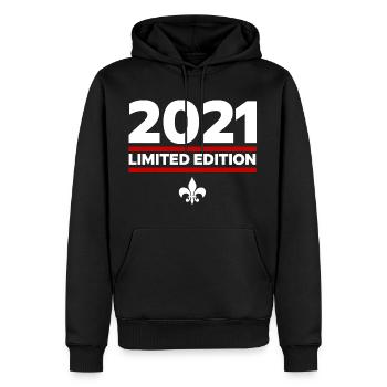 2021 Limited Edition - Men’s Premium Organic Hoodie - black - Front - Nico (187cm)