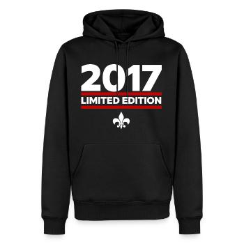 2017 Limited Edition - Männer Premium Bio Hoodie - Schwarz - Vorne - Nico (187cm)