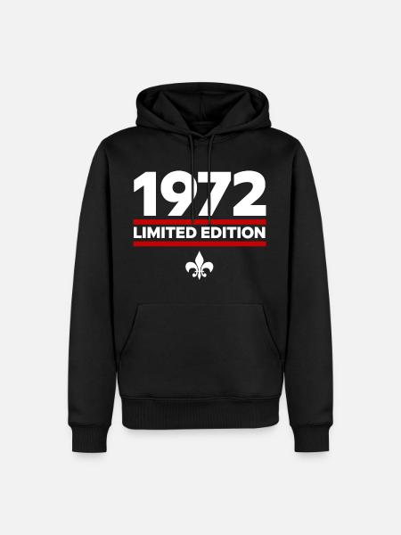 Édition limitée de 1972 - Sweat à capuche Premium bio Homme - noir