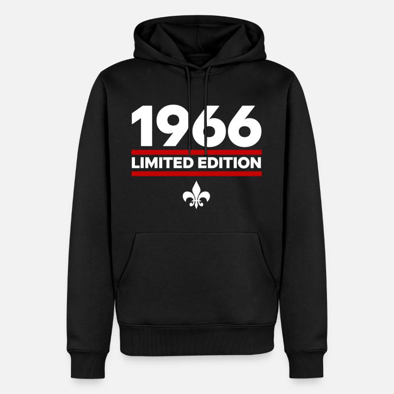 Édition limitée de 1966 - Sweat à capuche Premium bio Homme - noir