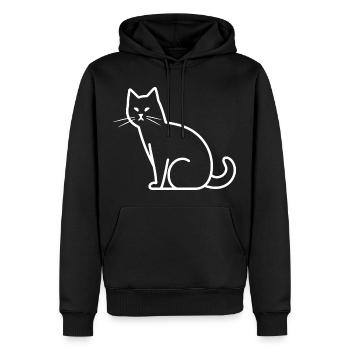 Katze Skizze - Männer Premium Bio Hoodie - Schwarz - Vorne - Nico (187cm)