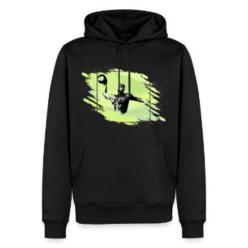 Wasserball - Wasserballer beim Wurf - Männer Premium Bio Hoodie - Schwarz - Vorne - Nico (187cm)