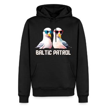 Baltic Patrol Möwen - Männer Premium Bio Hoodie - Schwarz - Vorne - Nico (187cm)