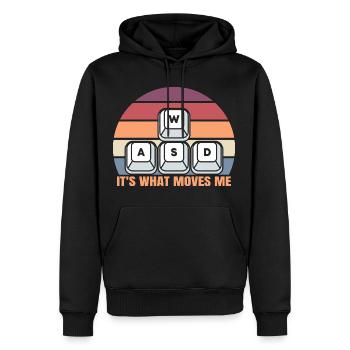 WASD It s What Moves Me - Männer Premium Bio Hoodie - Schwarz - Vorne - Nico (187cm)