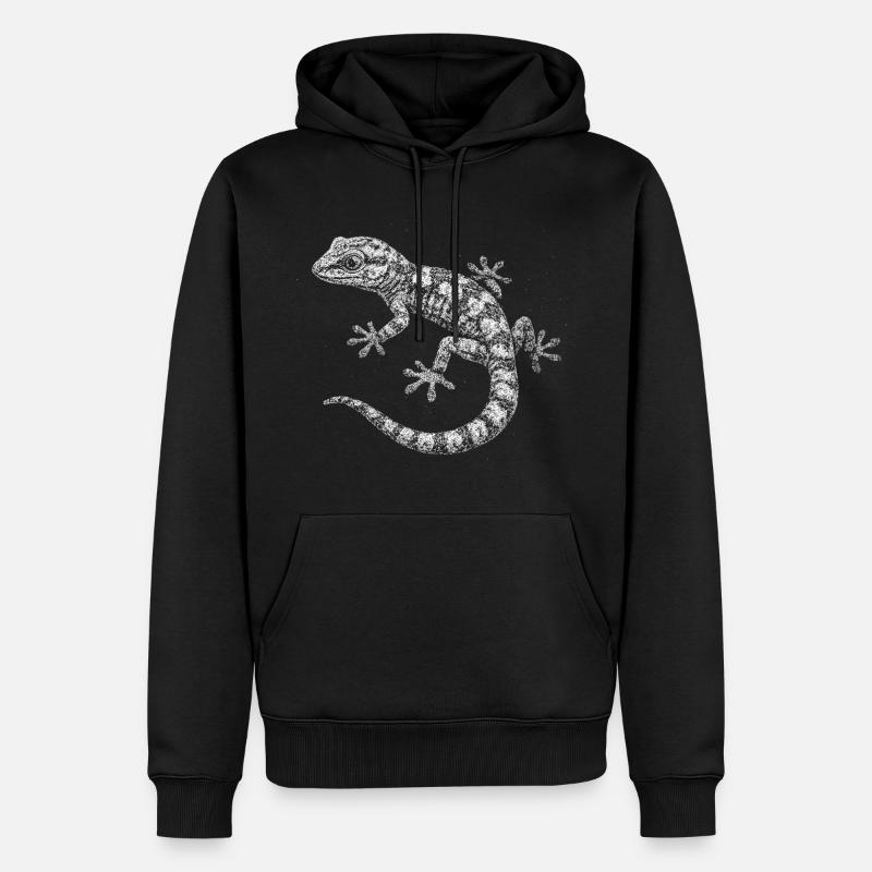 Un gecko - Sweat à capuche Premium bio Homme - noir