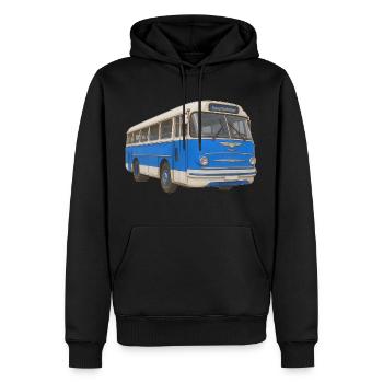 Vieux bus bleu - Sweat à capuche Premium bio Homme - noir - Devant - Nico (187cm)