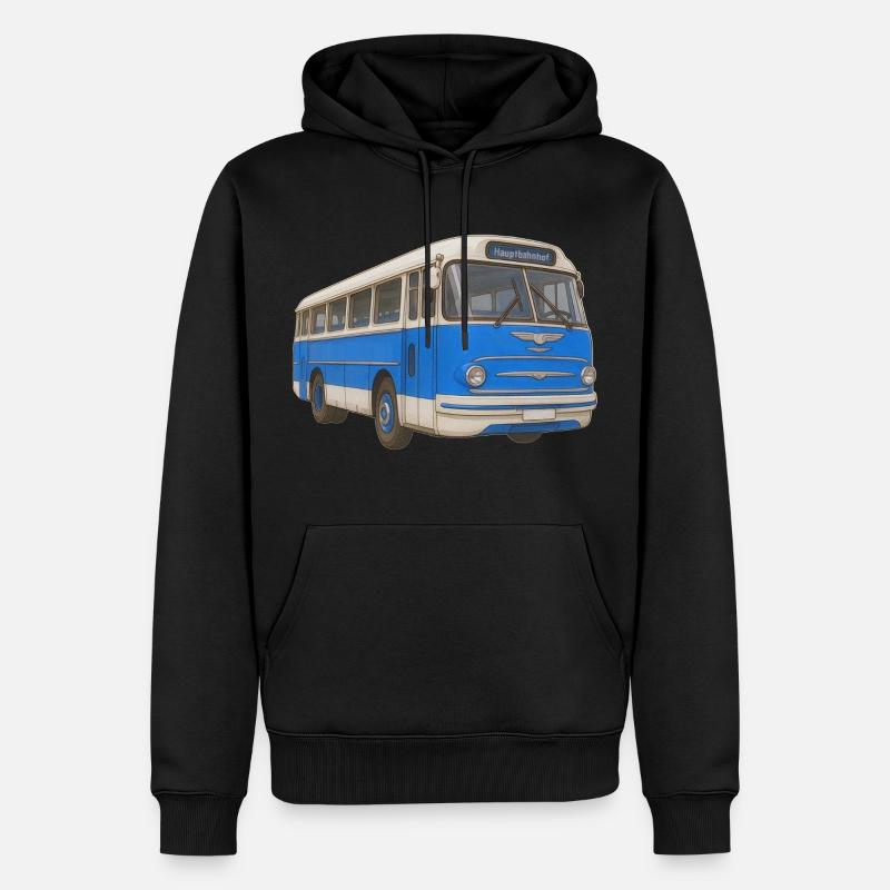 Vieux bus bleu - Sweat à capuche Premium bio Homme - noir