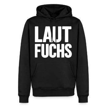 LAUTFUCHS - Männer Premium Bio Hoodie - Schwarz - Vorne - Nico (187cm)