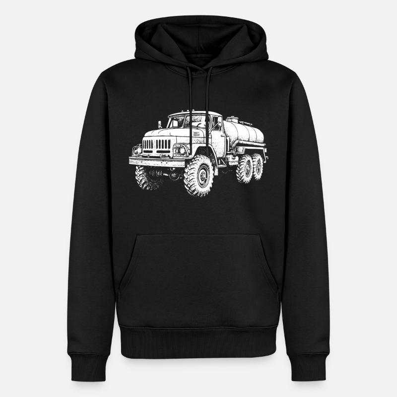Schwerlast-Koloss Retro - Männer Premium Bio Hoodie - Schwarz