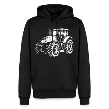 La puissance moderne sur le terrain - Sweat à capuche Premium bio Homme - noir - Devant - Nico (187cm)