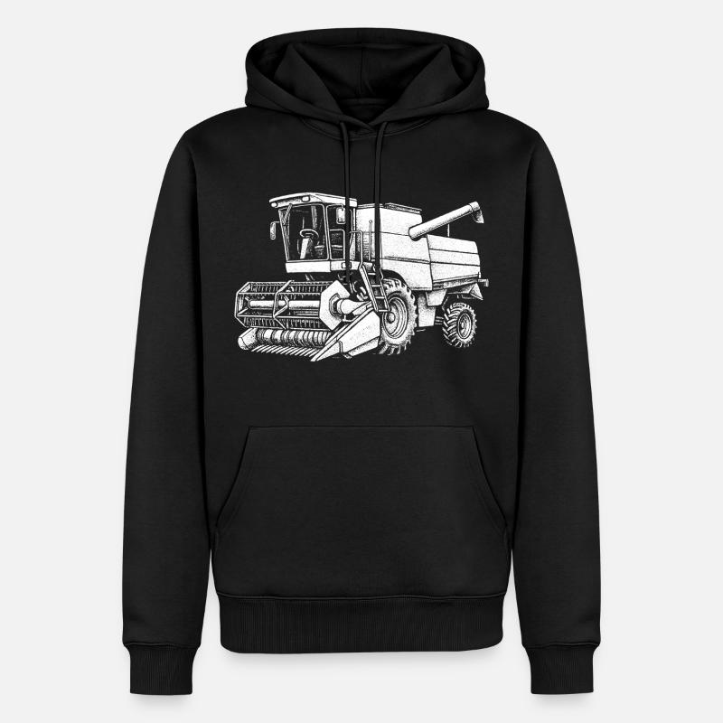 Moissonneuse Field Giant sur pneu - Sweat à capuche Premium bio Homme - noir