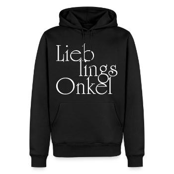 Lieblingsonkel - Onkel - Männer Premium Bio Hoodie - Schwarz - Vorne - Nico (187cm)