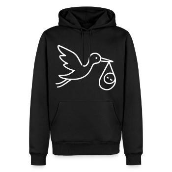 Minimal Baby Arrival - Men’s Premium Organic Hoodie - black - Front - Nico (187cm)