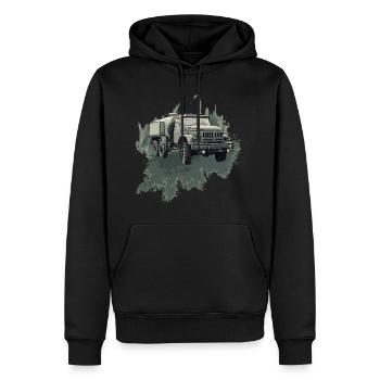 ZIL 131 – Ikone der Straße - Männer Premium Bio Hoodie - Schwarz - Vorne - Nico (187cm)