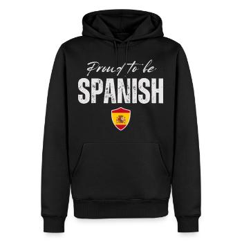 Spanischer Stolz, ich liebe Spanien - Männer Premium Bio Hoodie - Schwarz - Vorne - Nico (187cm)