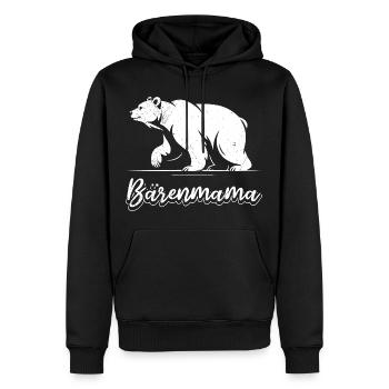 Werdende Mutter BÄRENMAMA Bald Mama Lustiges - Männer Premium Bio Hoodie - Schwarz - Vorne - Nico (187cm)