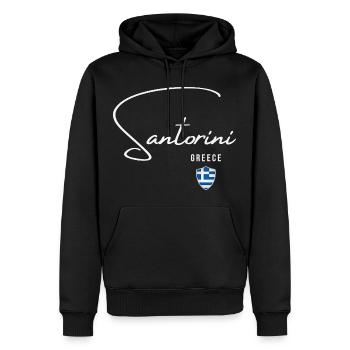 Elegantes Design Santorini, Santorini-Souvenir - Männer Premium Bio Hoodie - Schwarz - Vorne - Nico (187cm)