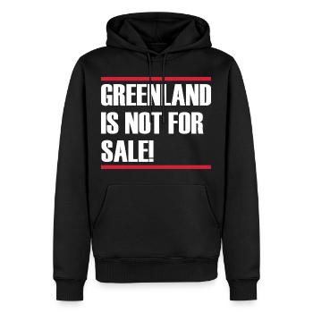 Le Groenland n’est pas à vendre - Sweat à capuche Premium bio Homme - noir - Devant - Nico (187cm)