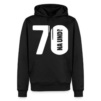 70 na und? Gar nicht so schlimm - Geburtstag - Männer Premium Bio Hoodie - Schwarz - Vorne - Nico (187cm)