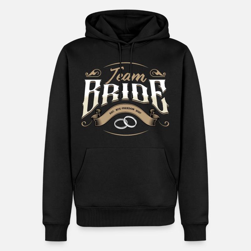 Équipe Mariée 2027 - Sweat à capuche Premium bio Homme - noir