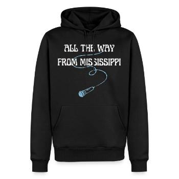 All the way from Mississippi - Blues concert Mic - Sweat à capuche Premium bio Homme - noir - Devant - Nico (187cm)