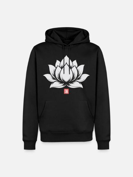 Lotus Flower Japanese - Männer Premium Bio Hoodie - Schwarz