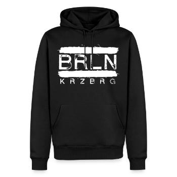 Berlin Kreuzberg Vintage Design - Männer Premium Bio Hoodie - Schwarz - Vorne - Nico (187cm)