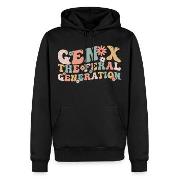 Gen X The Feral Generation Funny Generation X - Sweat à capuche Premium bio Homme - noir - Devant - Nico (187cm)