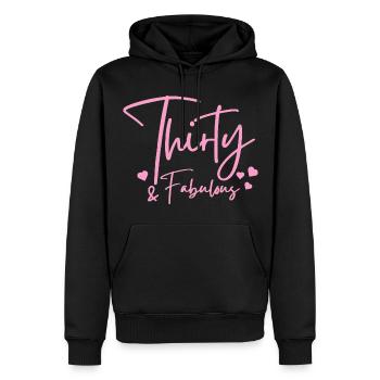 Dreißig fabelhaft - Männer Premium Bio Hoodie - Schwarz - Vorne - Nico (187cm)
