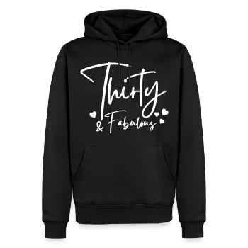 Dreißig fabelhaft - Männer Premium Bio Hoodie - Schwarz - Vorne - Nico (187cm)