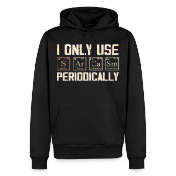 I Only Use Sarcasm Periodically - Funny Chemistry - Men’s Premium Organic Hoodie - black - Front - Nico (187cm)
